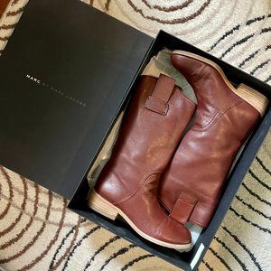 Marc by Marc Jacobs Leather Pull-On Boots, Tan, Size 6